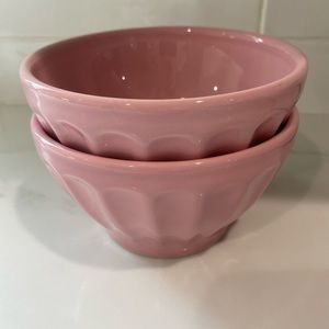 Anthropologie pink glossy latte bowls